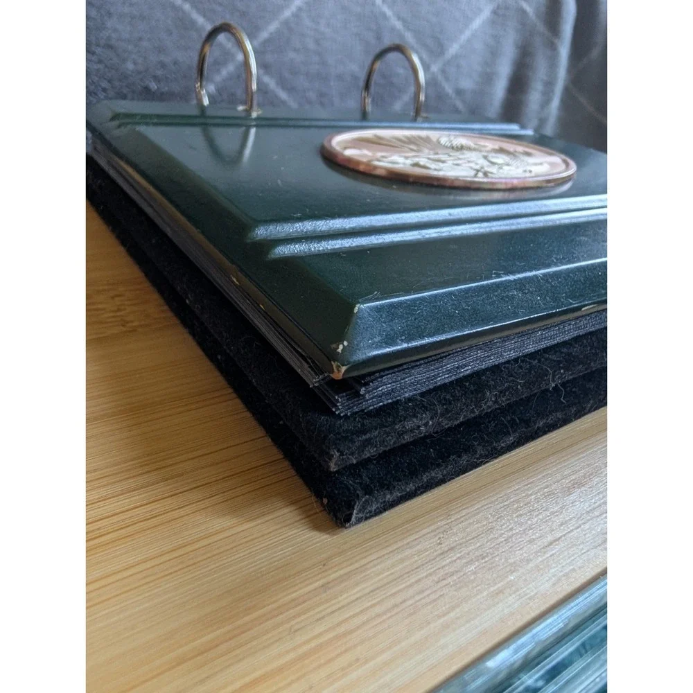 Vintage DesktopFlip Photo Album Green DuckEmblem UnusedPages MCM Cabin Decor